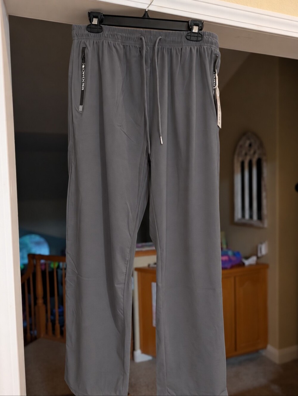 Stretchactive Women's Gray Drawstring Pants, Lightweight, Breathable, XL short